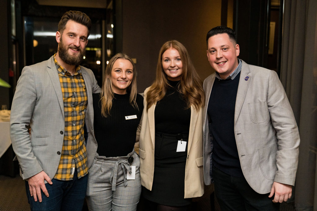 L to R David Hall from Bluebell Wood Children's Hospice, Chantelle Mellor from DTH, Megan Oakley from DTH and Matt Sheridan from Bluebell Wood Children's Hospice.